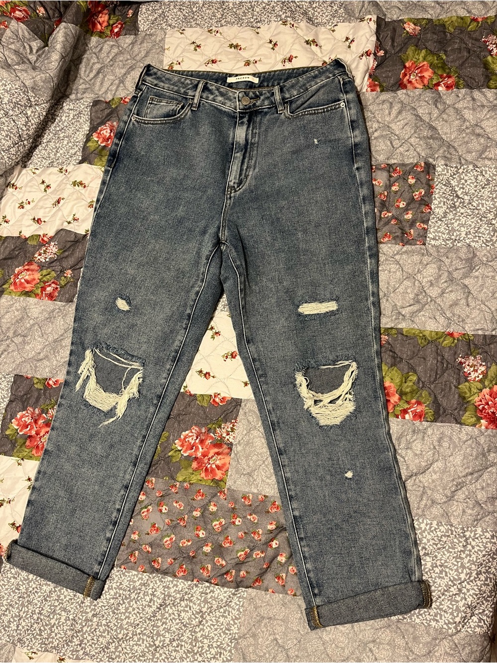 PacSun Women's Mom Jeans - Medium Blue Wash